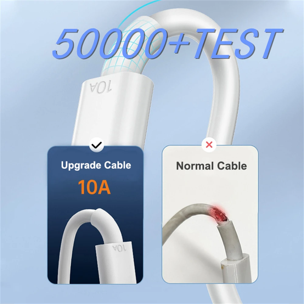 10A สายเคเบิล USB ชนิด C 120W สายชาร์จเร็วสุดสำหรับ HUAWEI Mate 50 Xiaomi redmi Honor สายดาต้าเทอร์โบชาร์จเร็ว USB C