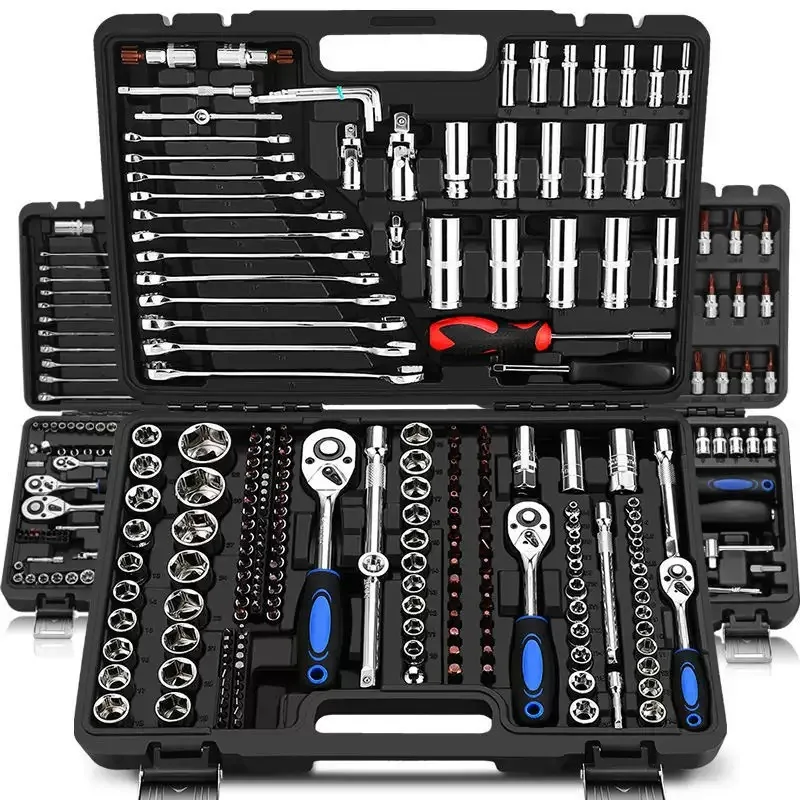 

Premium Quality 216 PCS Auto Repair Box Kit Socket Wrench Vehicle Maintenance Kit Ratchet Screwdriver Car Repair Kit