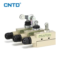 CNTD TZ-6 Series Horizontal Limit Switch NO NC 380V Metal Roller Head Travel Switch IP65 Waterproof TZ-6001 TZ-6102 TZ-6104