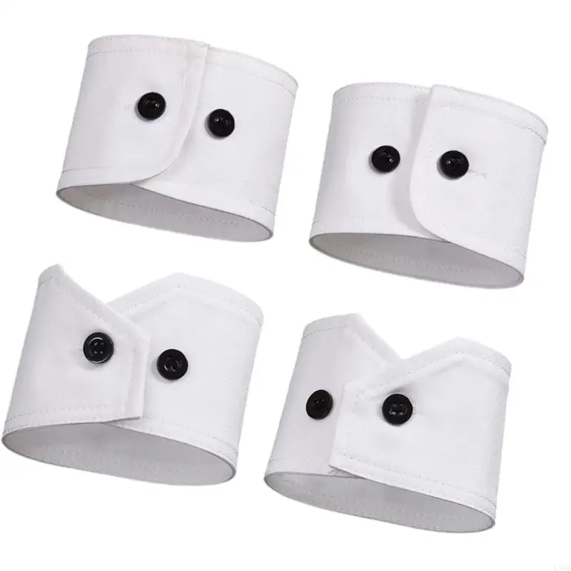 

L5YA Профессиональная рубашка с искусственным воротником и манжетами, 2 шт., для офисной одежды для взрослых