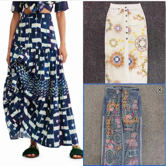 

Foreign Trade Original Spanish Women's Halfskirt Printed Pop Style Long Combination Summer Dress