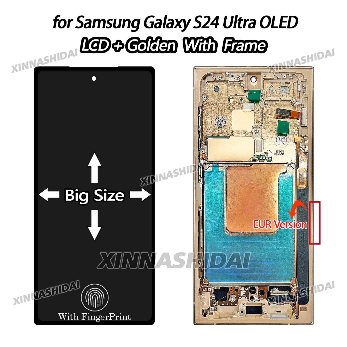 Hoogwaardig groot OLED-scherm voor Samsung Galaxy S24 Ultra LCD-display touchscreen digitizer voor S24 Ultra + frame vervanging