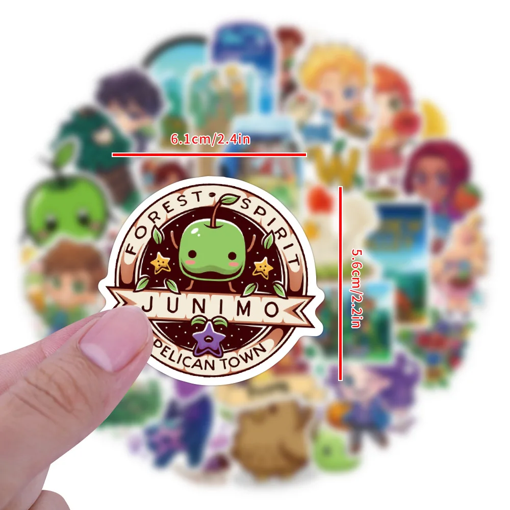 50pcs Stardew Valley Cartoon Decoration Stationery Cup Computer Waterproof Sticker view 5