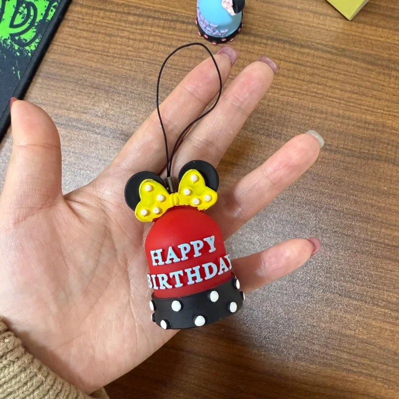 

6 см ручной работы из смолы Микки Маус Минни маленький колокольчик настольная модель орнамент микро сцена игрушки Diy перфорированный брелок сумка кулон