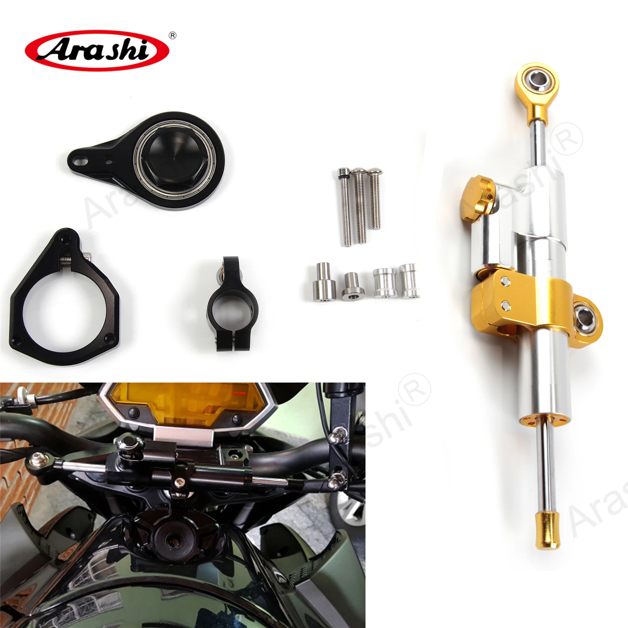 

Arashi Aluminium Steering Damper Stabilizer For BMW S1000RR S1000 RR 2009 - 2013 Motor Accessories Mount Bracket 2010 2011 2012