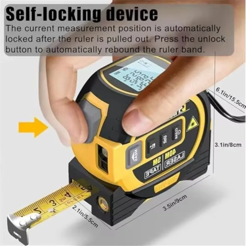 Factory Direct Sales Almighty Ruler Tape Measure 3-In-1 Laser Rangefinder With Led Display Almighty Ruler