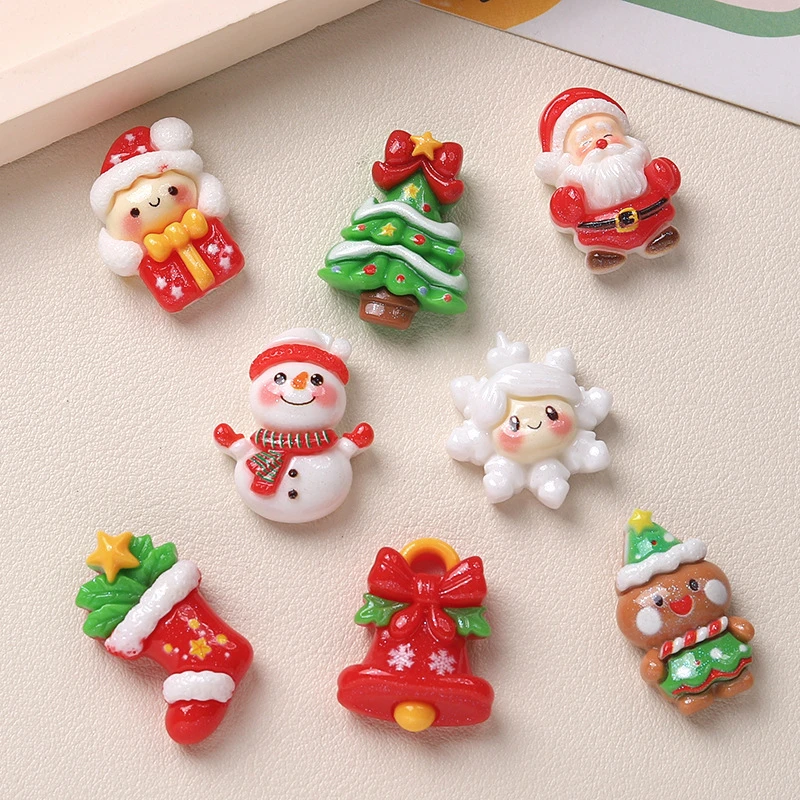 8pcs/set Red Christmas Series Cartoon Shoe Charms For Clogs Sandal Decoration DIY Accessories Perfect Christmas Gift Accessories