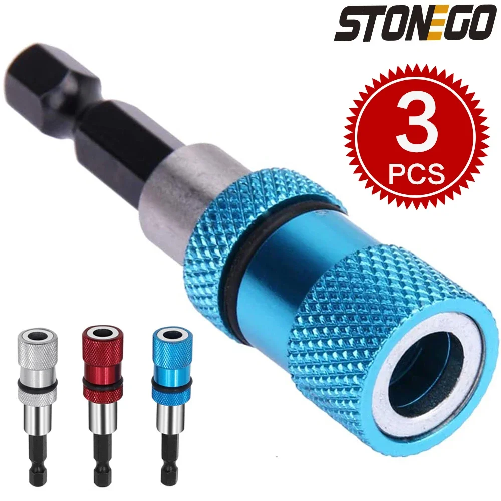 

STONEGO 1PC/3PCS 1/4inch Hex Shank Electric Drill Magnetic Screwdriver Bit Holder Adjustable Extension Bar