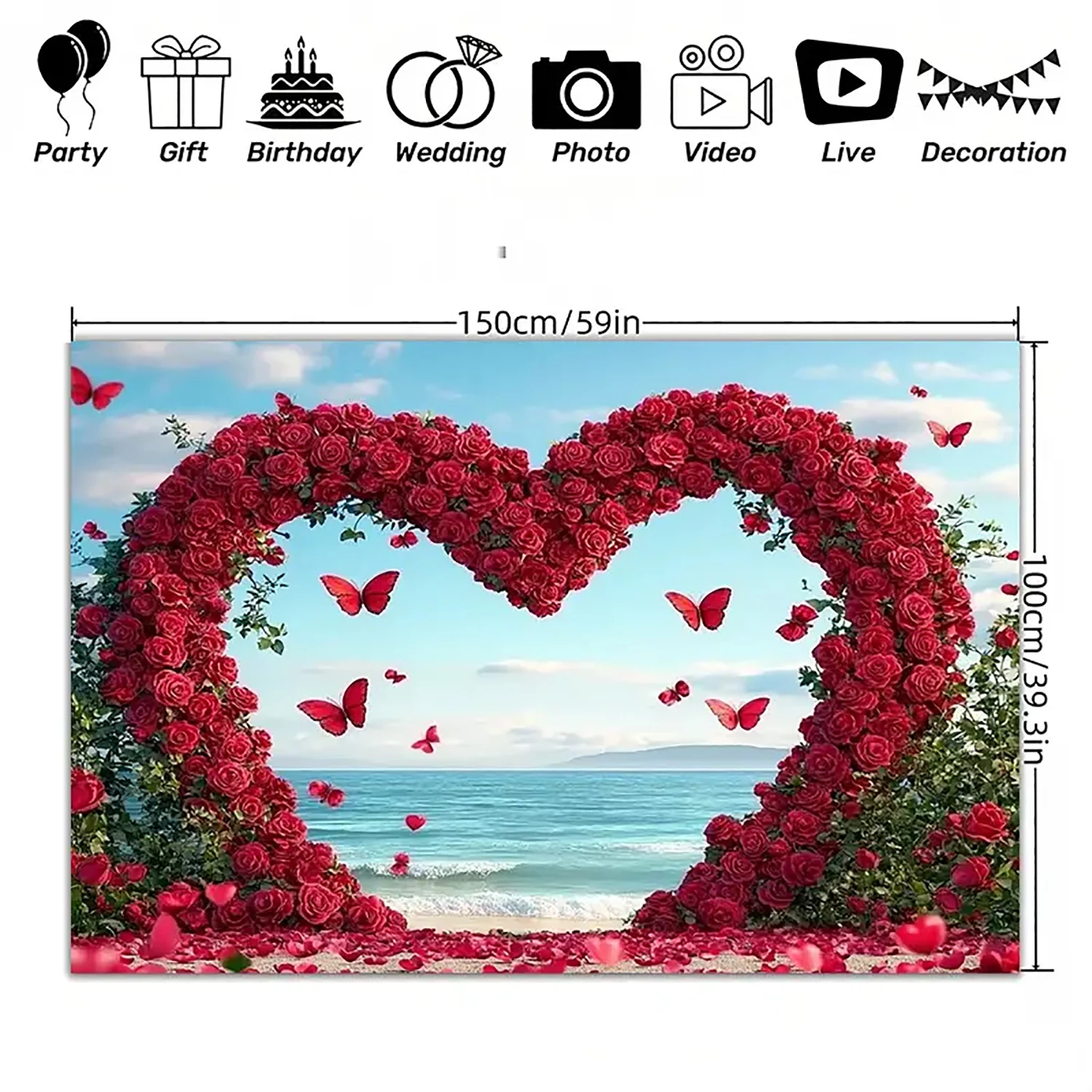 Valentine's Day theme Background Love design party party decoration, photography background, charming photo studio