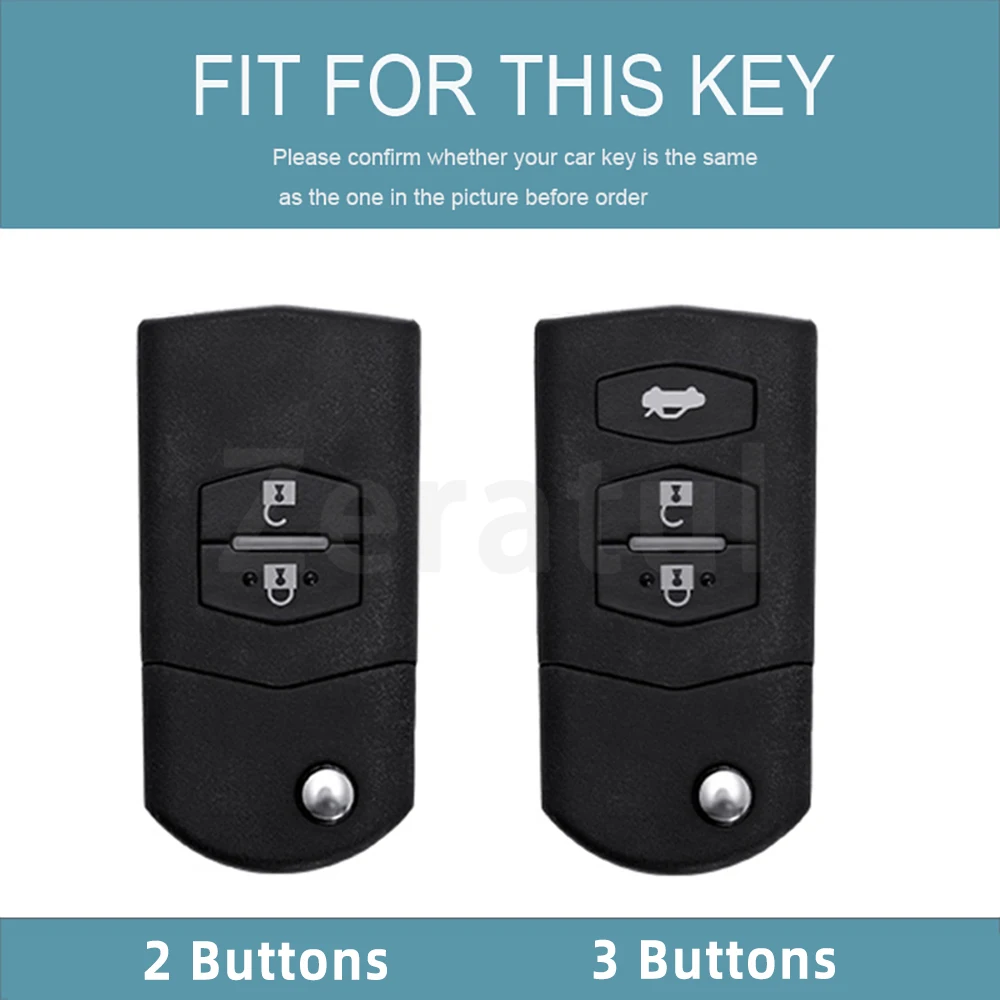 2/3 Button Gold Edge TPU Flip Folding Keyless For MAZDA 3 5 6 Series M6 RX8 MX5 Remote Car Key Case Fob Shell Holder Accessories