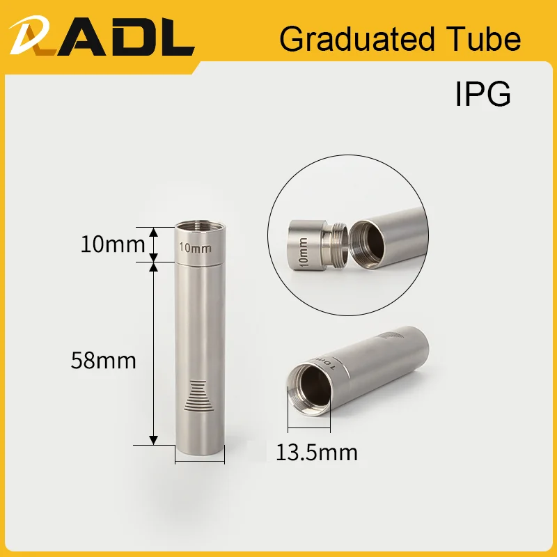 Máquina de solda portátil a laser adl, tubo graduado, material de aço inoxidável, relfar ipg, conector de bico, eixo de fixação