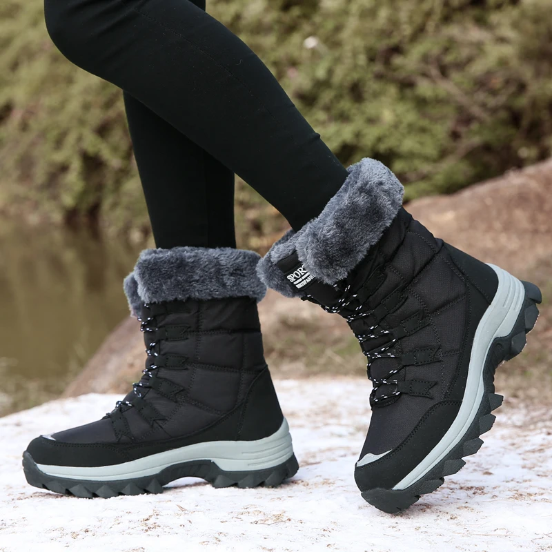 

Winter Thickened Non-slip Warm Snow Boots for Women Large Size High-top Cotton Shoes Cold-resistant Large Capacity