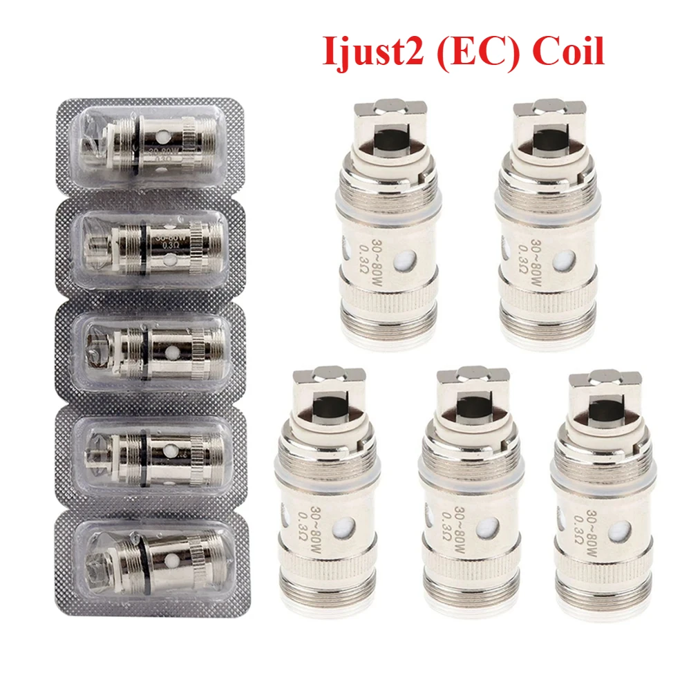 5pcs/pack EC Ijust 2 Coil 0.3ohm 0.5ohm 0.18ohm EC Coils Vape for Ijust 2 S Lemo Melo 3 Mini Tank Atomizer