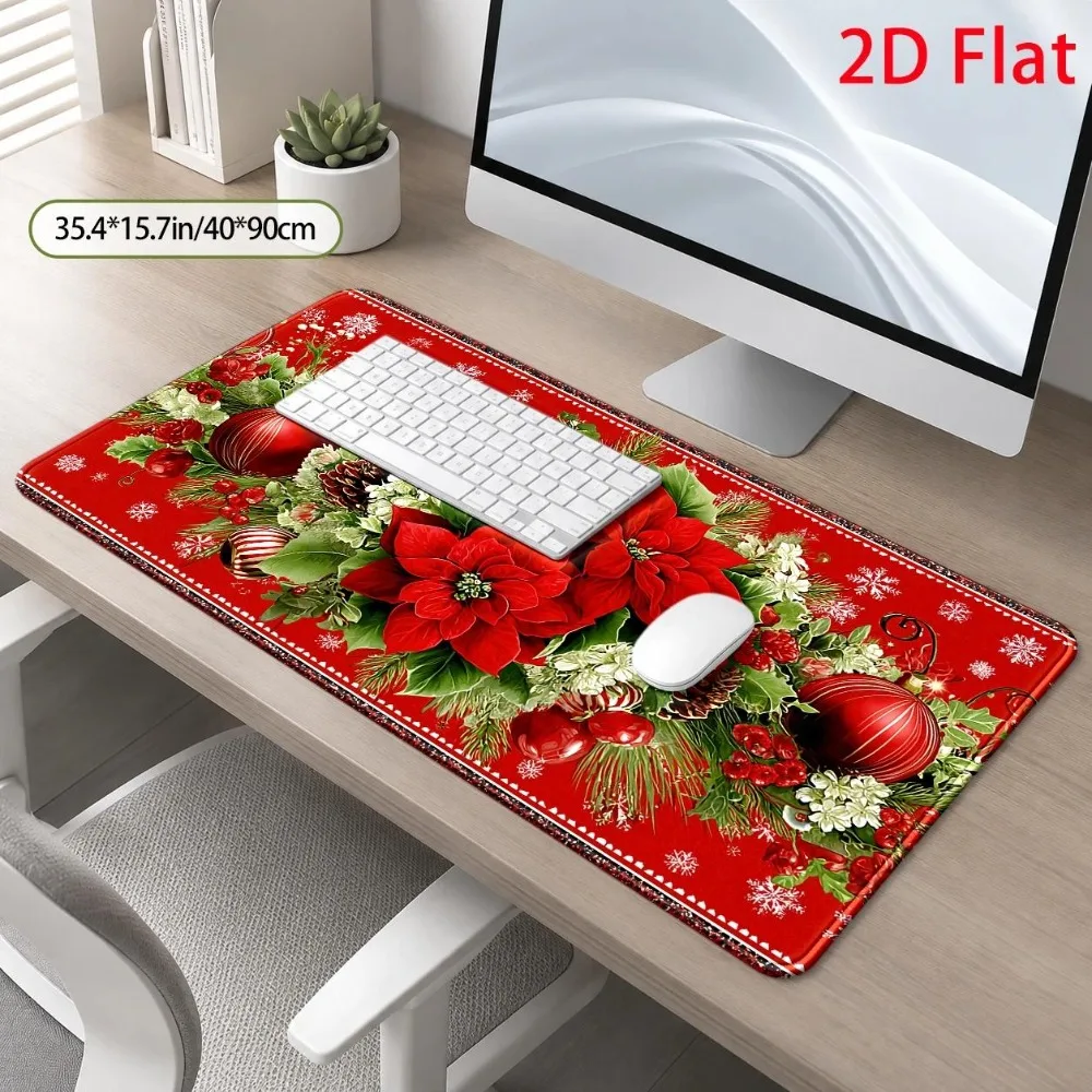 Christmas blooming mouse pad, holiday-themed desktop pad, soft and stain-resistant alfombrillas para escritorio tapis de souris