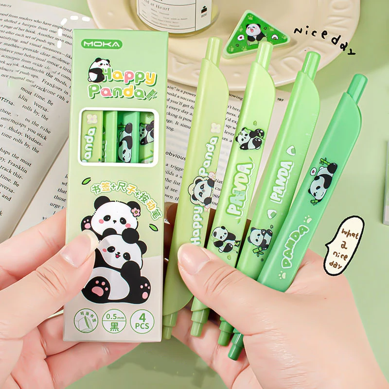 カピバラプレスジェルペン、かわいい漫画、カワイイ、クリエイティブ、定規、ニュートラルペン、学生文房具、事務用品、4個