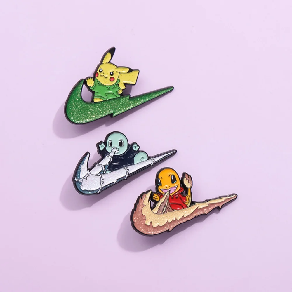 3Pcs/Set Cartoon Anime Enamel Brooch Set Cute Animal Metal Lapel Pins Funny Cosplay Jewelry Accessories Gift for Friends image 3