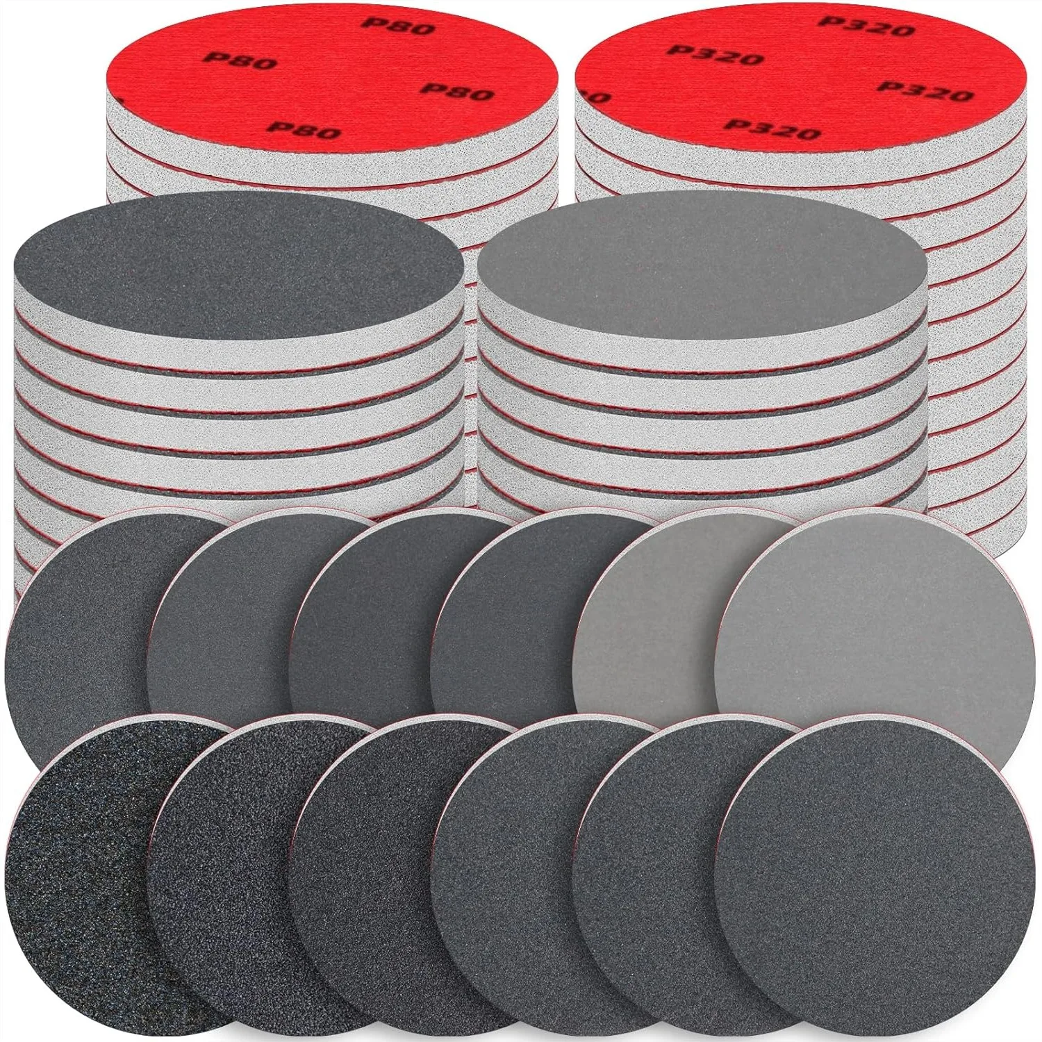

Sanding Sponge Disc Set, 48 Pcs 3 Inch with 80-3000 Grit Hook and Loop, Washable Reusable for Wood Metal Auto Wet Dry Finishing