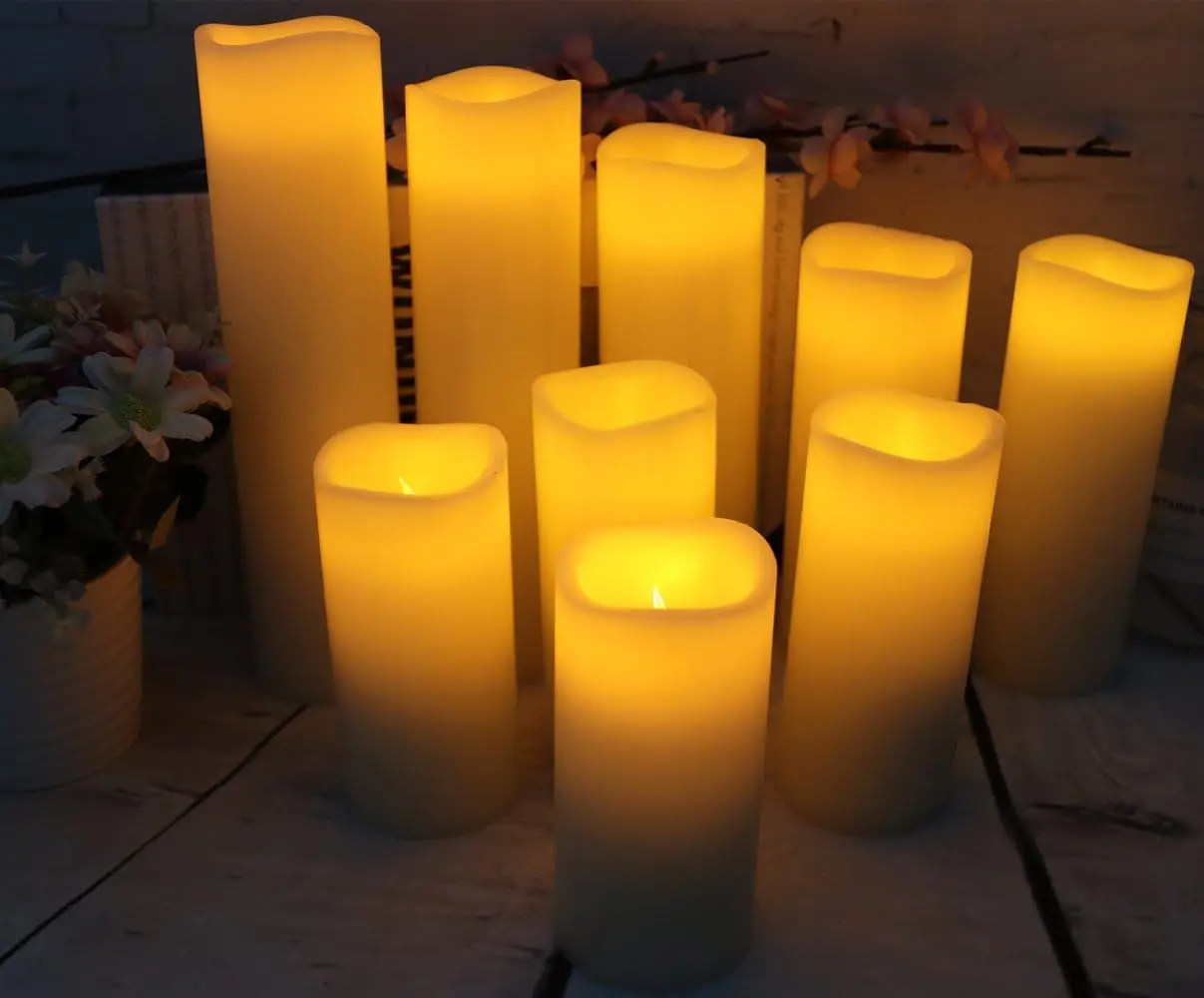 2024 Selected Led Real Wax Candle Light, Flameless Candle Battery Powered Candle Real Wax Column Led Candle with 10 Key Remote Control and Cycle 24