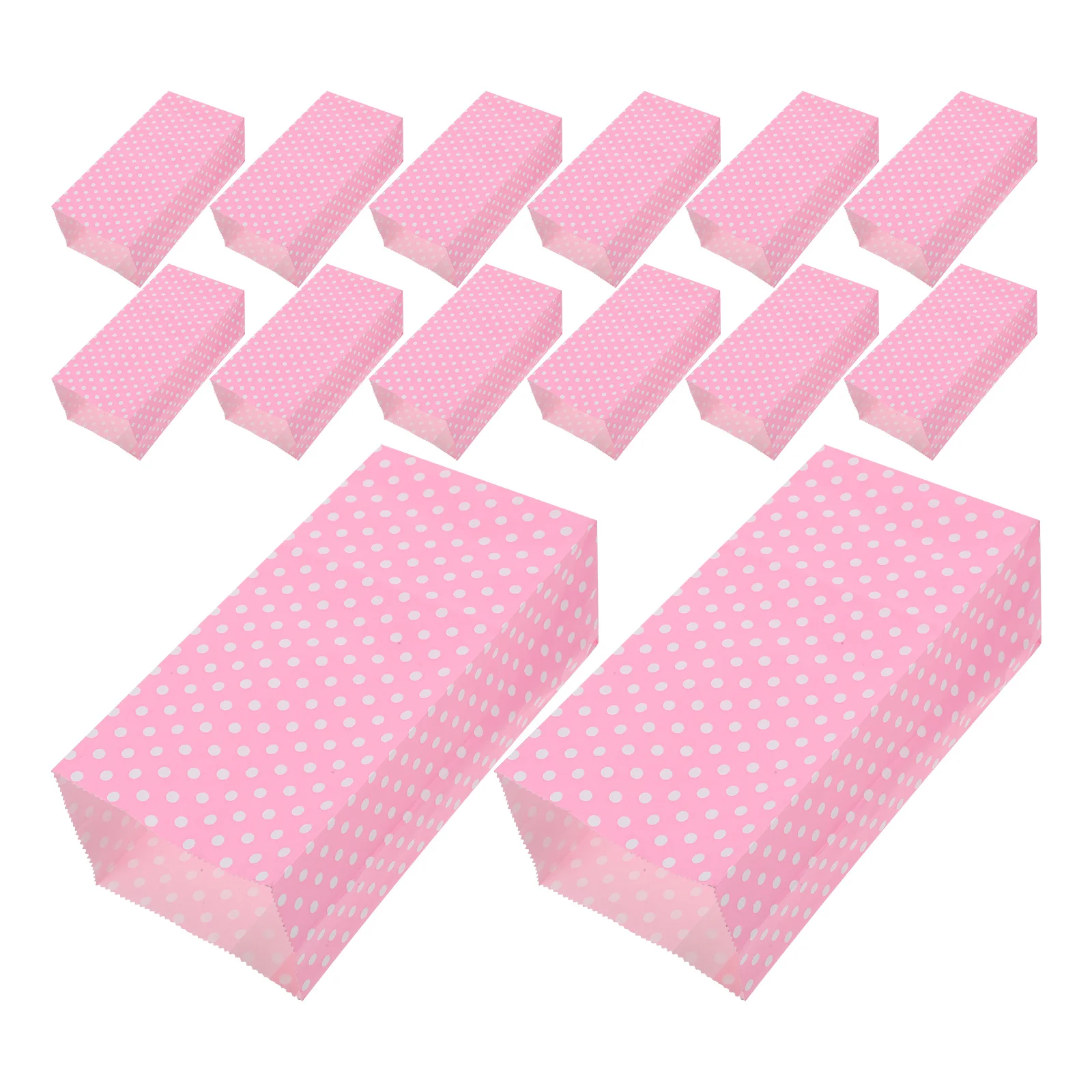 

50pcs Candy Bag Gift Packaging Bags for Sweets Party Paper Treat Pattern Goodies Small Dot Flat Mouth Design Kraft Material