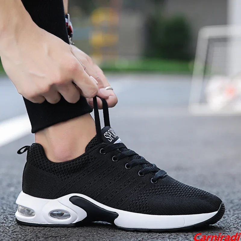 

Unisex Fashion Athletics Cushioning Running Shoes Women Flying Weave Lace-up Casual Sneakers Ladies Non-slip Sport Walking Shoes