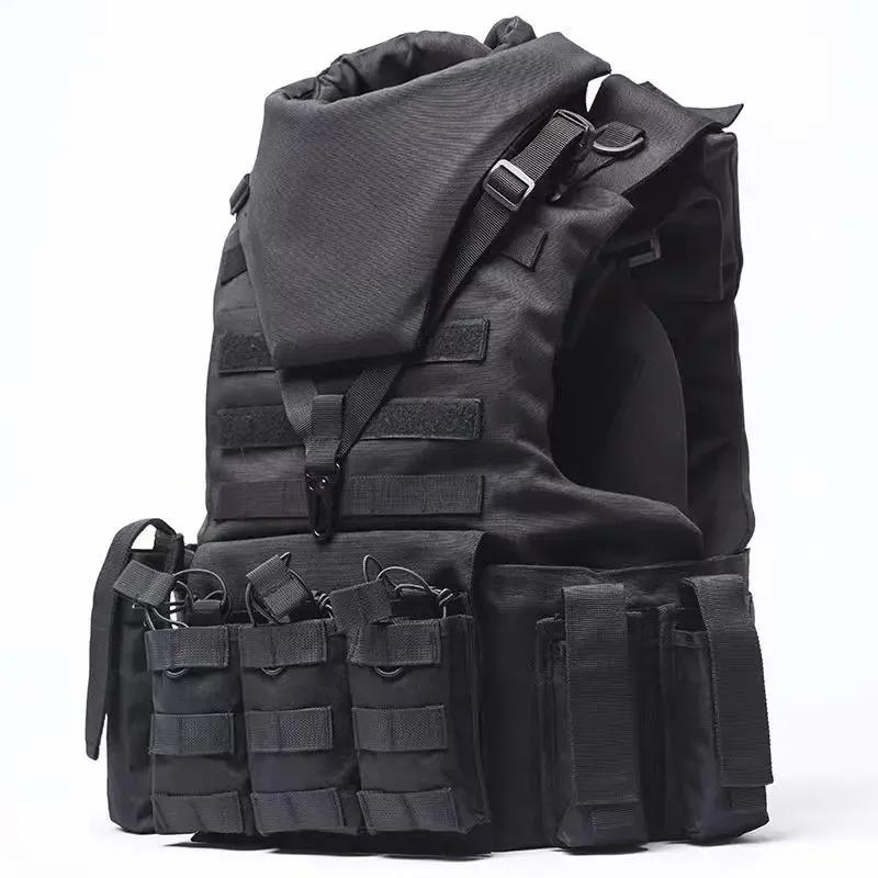 HIKWIFI Full Body Tactical Vest and Plate Carrier PE Soft Panel Safety Gear for Field Combat Full Protection in Self Defense