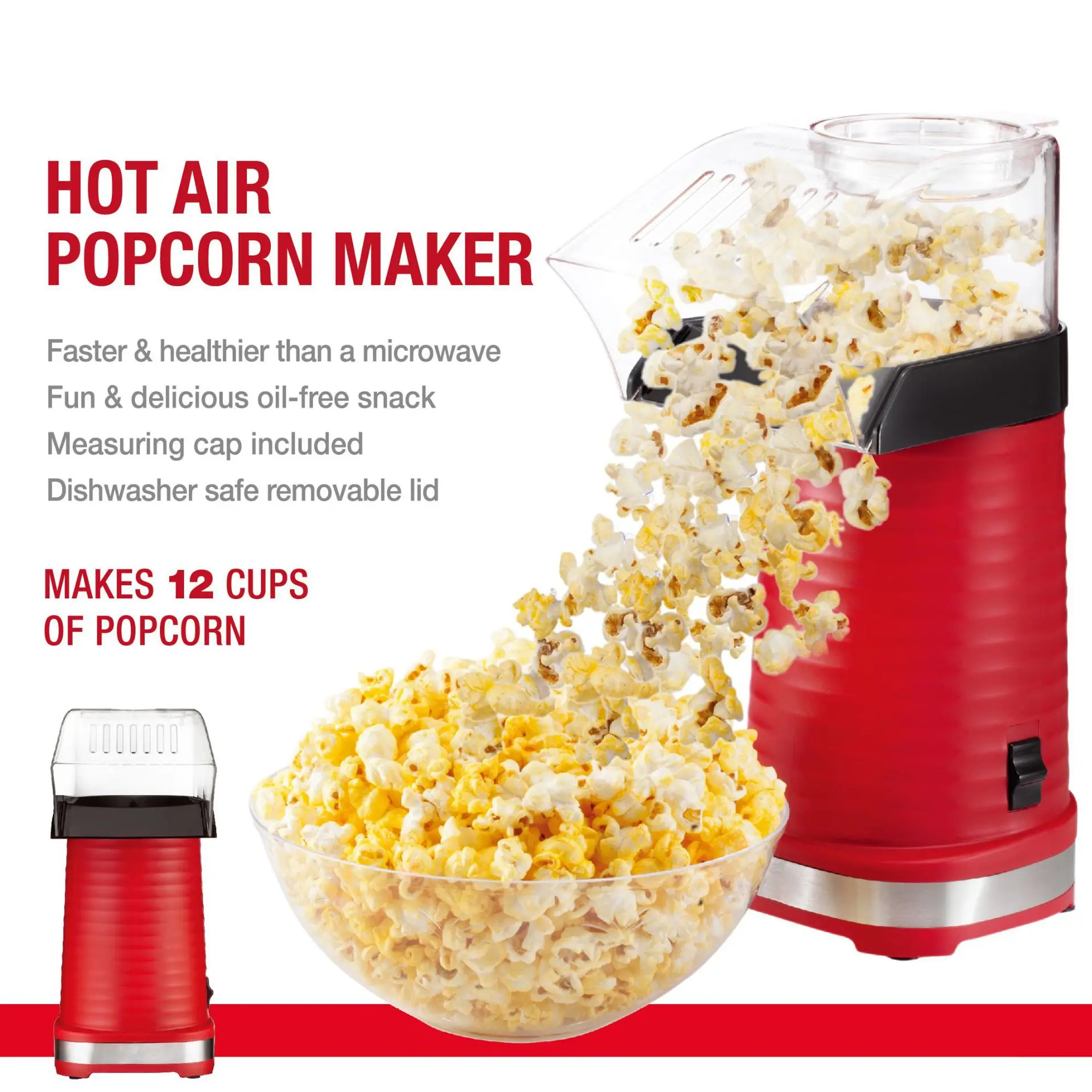 Mini Popcorn Popper Electric Hot Air Corn Puffer