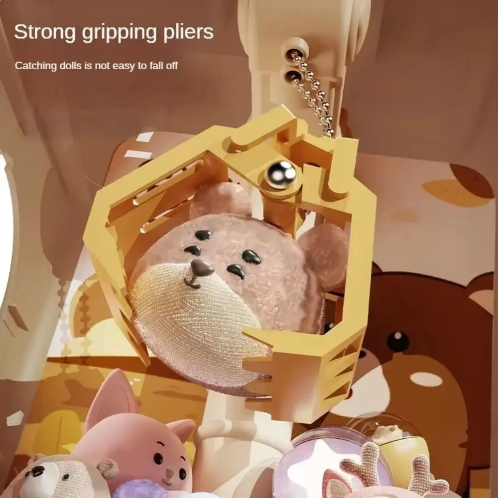 Cartoon Animals Design Mini Clip Doll Machine Strong Grip Electronic Candy Vending Machine Easy To Operate Music