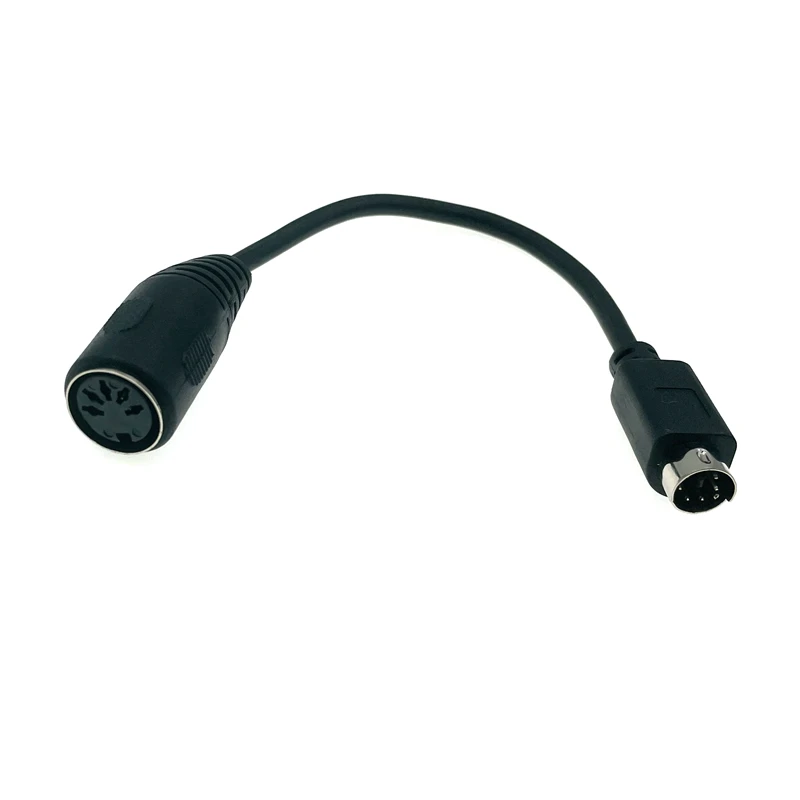 DIN 5 Pin Female to MIDI 6 Pin Male Cable Keyboard and Mouse Transfer Cable for PS2 5.9in 6 pin din female