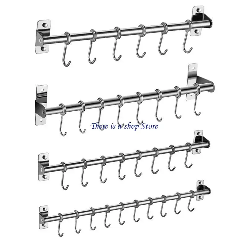 

D0AD Wall Mount Hangers Stainless Steels Hanging with Removable Hook Clothing Rack Bathroom Organization Supplies