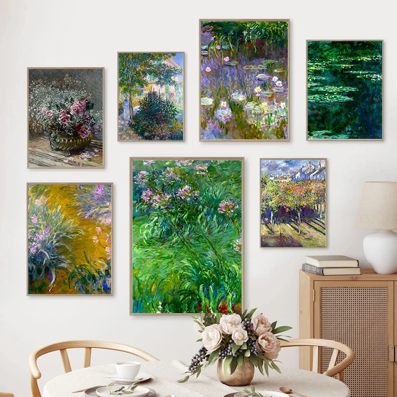 

Impressionist Claude Monet Water Lilies Flowers Posters Abstract Canvas Oil Painting Garden Wall Art For Modern Room Home Decor