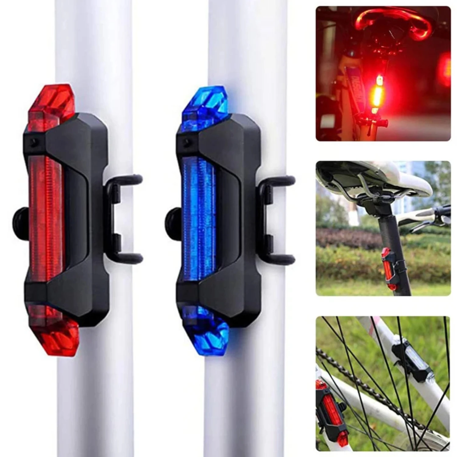 Mini Bicycle Light Waterproof Rear Tail Light  USB Style Rechargeable or Battery Style Bike Cycling Portable Light