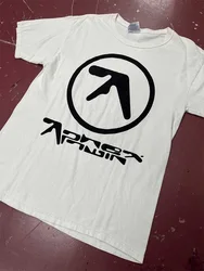 Men T-Shirt Aphex Twin Graphic Cotton Tops Oversized Harajuku Vintage Tees Korean Fashion Short Sleeves Y2k Streetwear Clothing