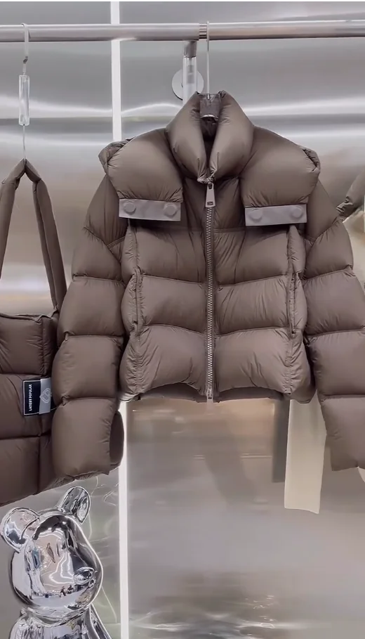 Ele ort Casaco de inverno feminino com capuz Jaet Ultra-Viscous Azul Du Feather Outerwear Coreano Sle Corte reto