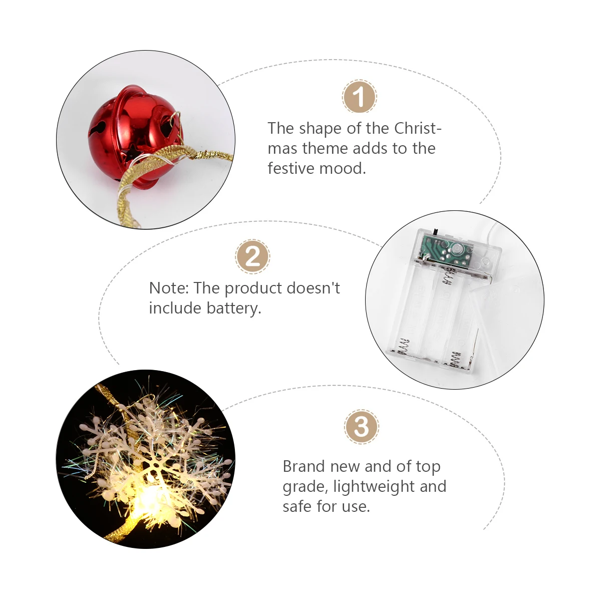

1 set 1 Set Christmas Light String Led Lamp String Xmas Decorative Party Decoration Light Ornament For Home Hotel Xmas Party