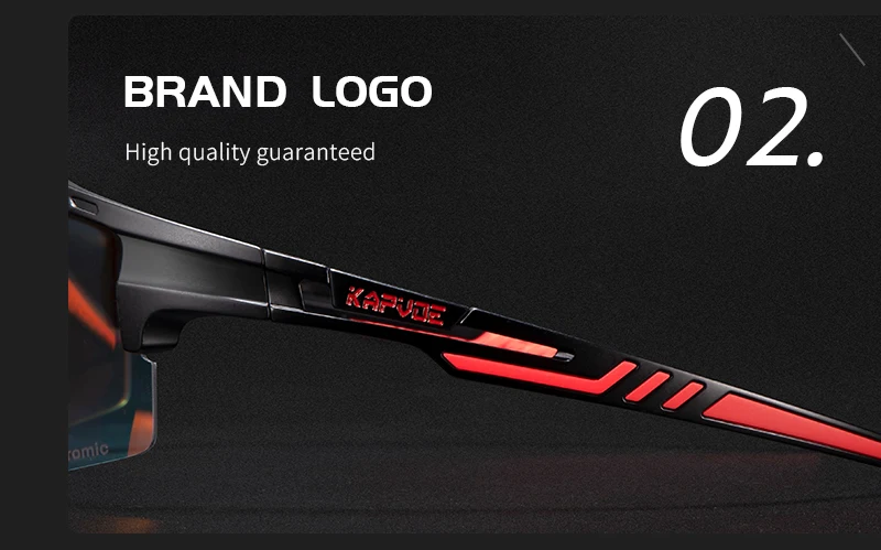 Kapvoe-RED Photochrome Gold Fahrradbrille Sport Herren Sonnenbrille für Herren Fahrrad Damen Outdoor UV400 Fahrradbrille – Detail 12