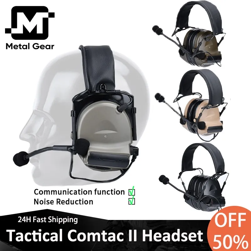 Tactical Comtac II Noise Reduction Headphone Softair Hunting Shooting Earphone C2 Airsoft Military Headset Kenwood PTT WZ041