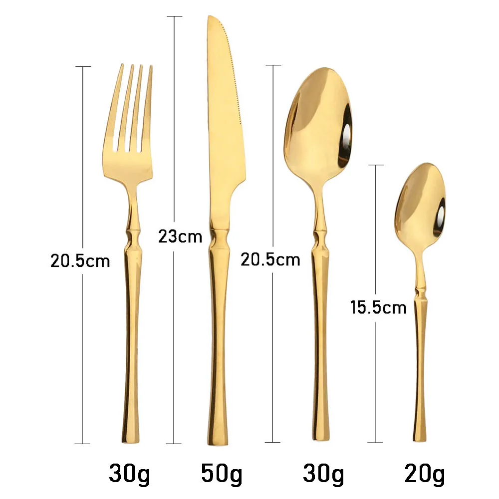 JANKNG 24 pezzi Set di stoviglie in oro bianco stoviglie in acciaio inossidabile cucchiaio forchetta coltello posate cucina posate posate Set di