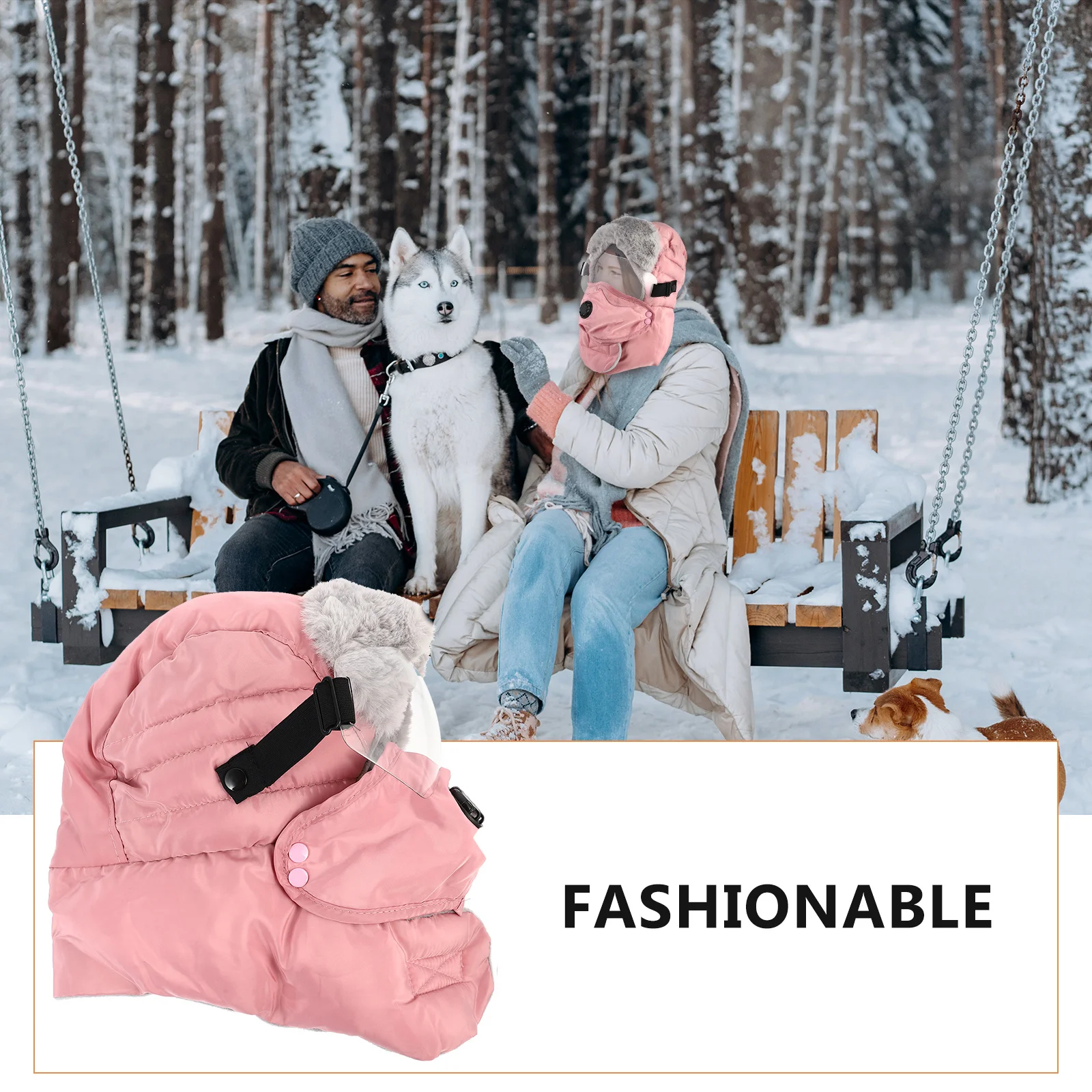 

Unisex Hooded Hat Cold Weather Headgear Warm Pink Flap Outdoor Windproof Riding Mask Cycling