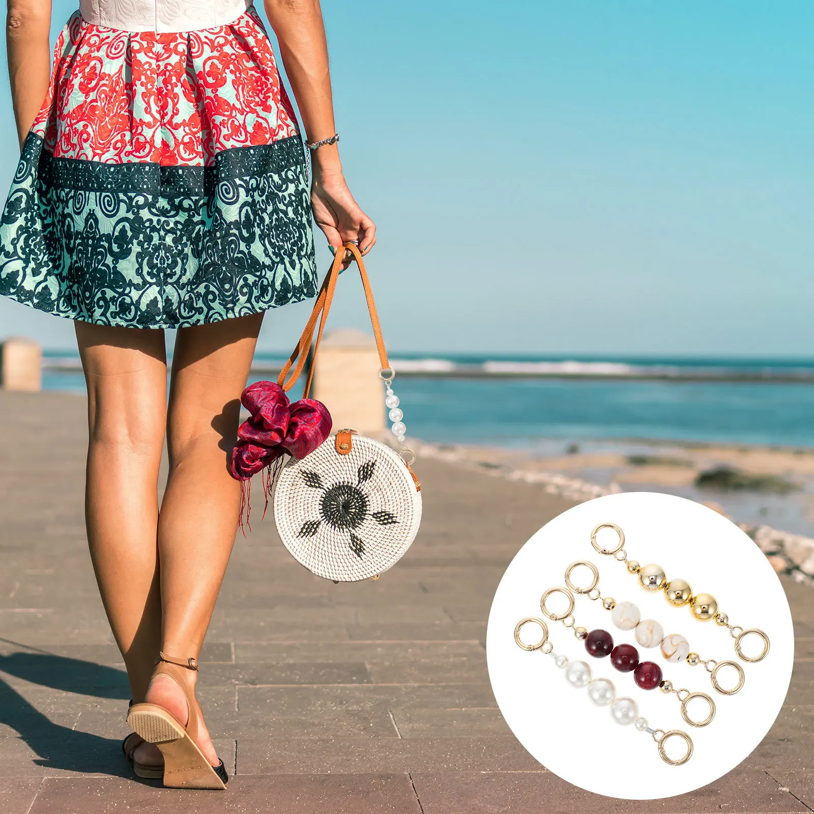 

4Pcs Handbag Extension Chain Stylish Lightweight Bag Chain for DIY Clutches Shoulder Bag Strap Replacement Accessories