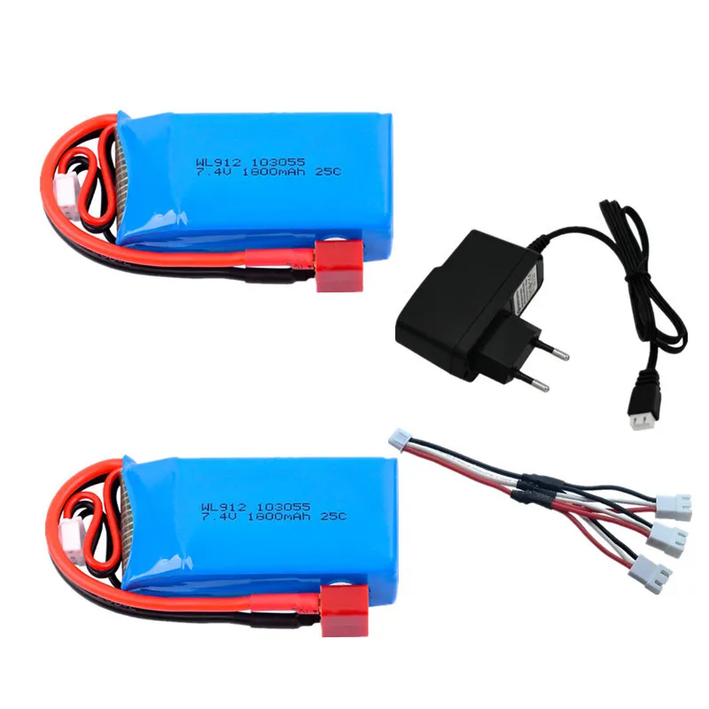 7.4V 1800MAH Lithiumbatterij 25C 2S Model Schip Batterij Geschikt Voor WL912 Afstandsbediening Schip Grote Capaciteit batterij - afbeelding 1
