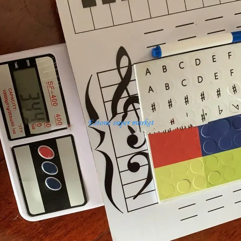 لوحة موظفين للموسيقى المغناطيسية 090B لفصل الإدراك مع ملصق الحروف الأبجدية #4