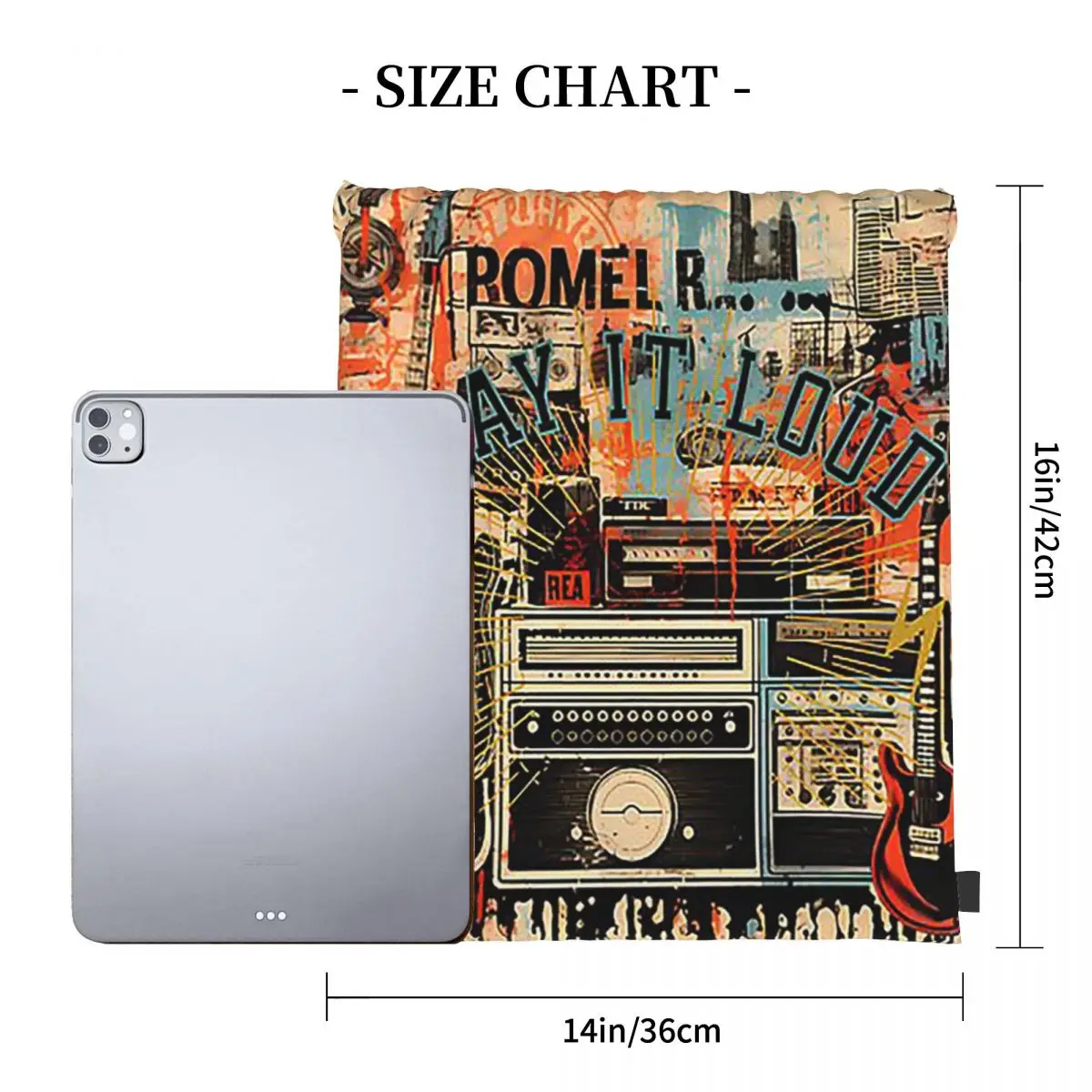 Play It Loud Backpacks Fashion Portable Drawstring Bundle Pocket Shoes Bag Book Bags For Man Woman Students