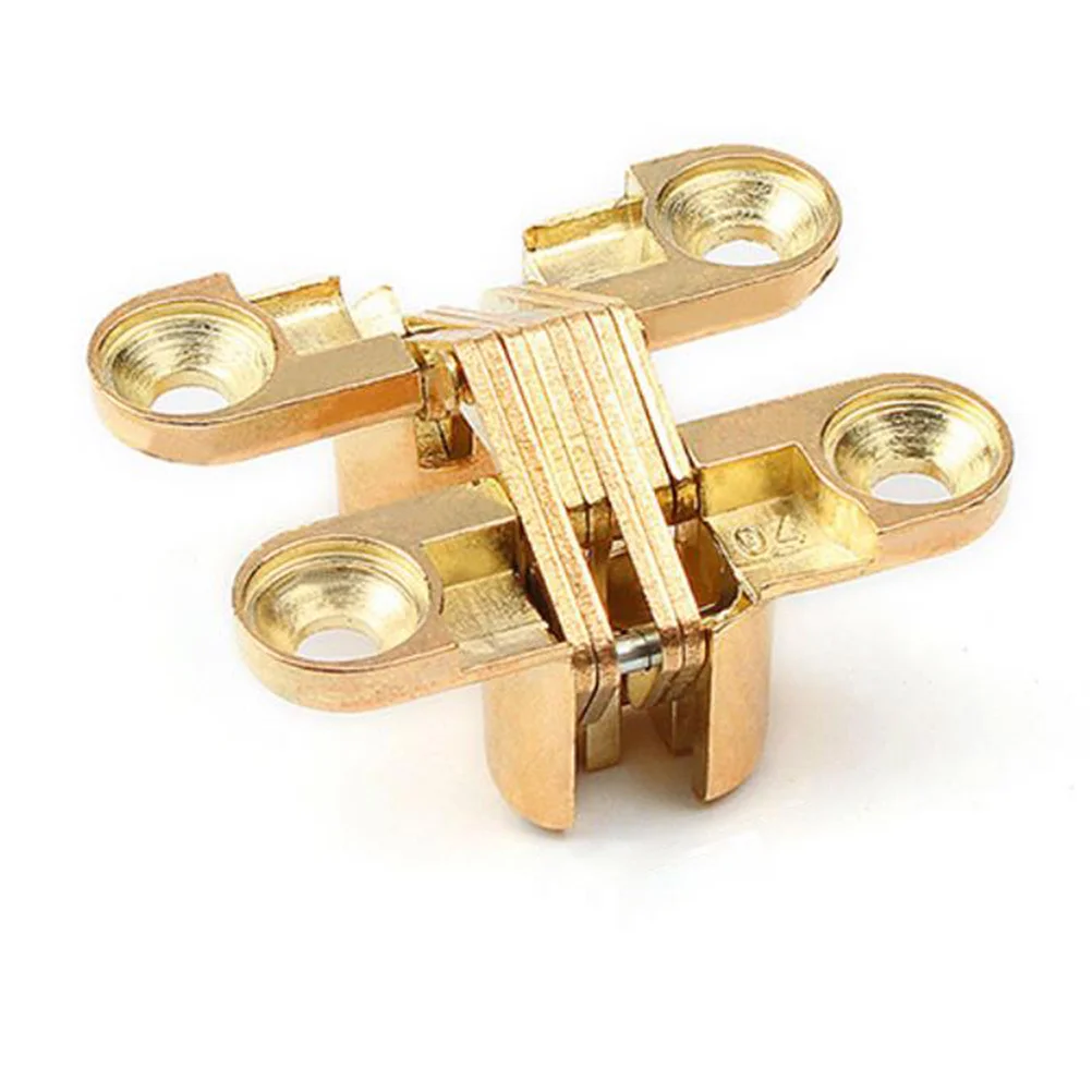 

6pcs Golden Hinge Zinc Alloy Hidden Hinges For Furniture Cabinet Table Shelf Folding Door Durable Hardware Fittings