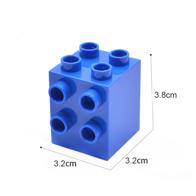 Bloco de construção de tamanho grande, 4 unidades, tijolo de canto alto 2 × 2 série de frutas transparentes diy montado brinquedo criativo para crianças