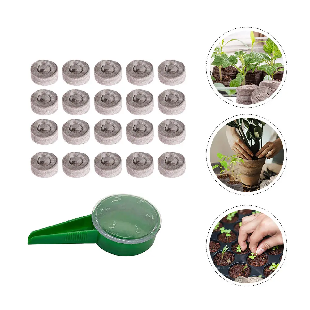 

1Set 50 Peat Pellets Nursery Nutrient Soil Blocks High Water Holding Capacity for Balcony Garden Plants Peat Pellets