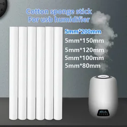 10 PCS 5mm Humidifier Filter Cotton Swab Core USB Air Ultrasonic Humidifier Aroma Diffuser Replacement Cotton Sponge Stick