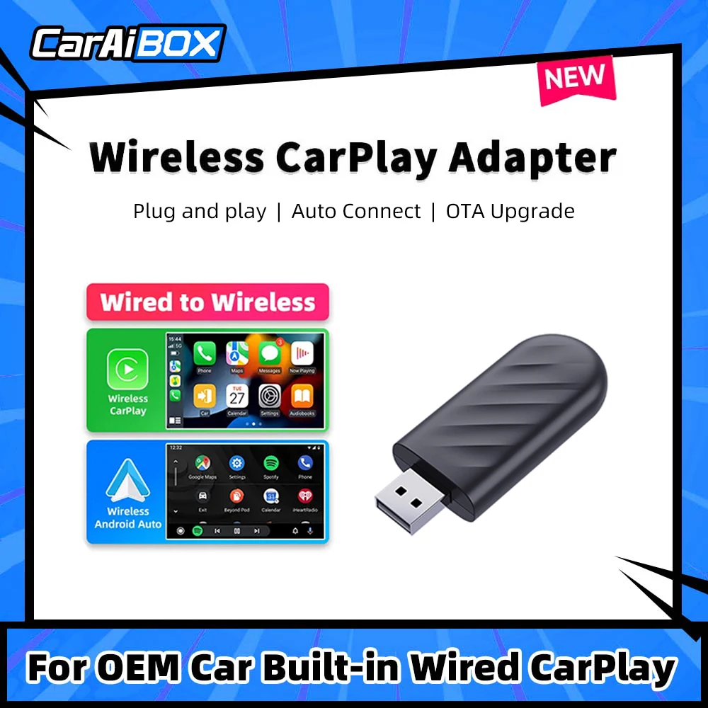 CarAIBOX 2in1 Wireless CarPlay Dongle Wireless Android Auto Box For Car Radio with Wired CarPlay