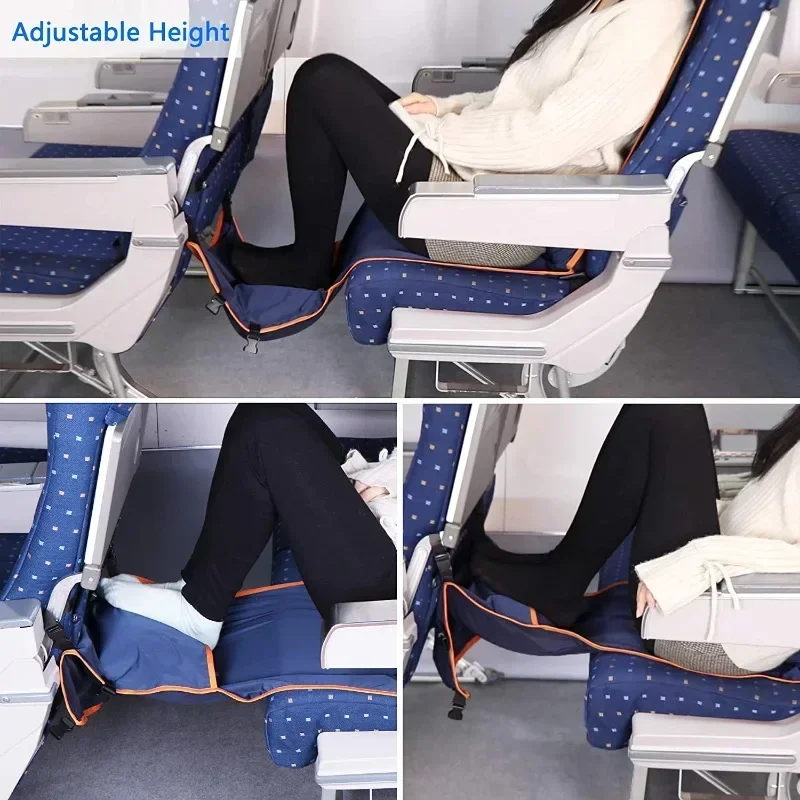 Portable Airplane Foot Rest Hammock in Plane High Speed Train Bus Car Adjustable Footrest Hanger Travel Children Sleep Hammocks