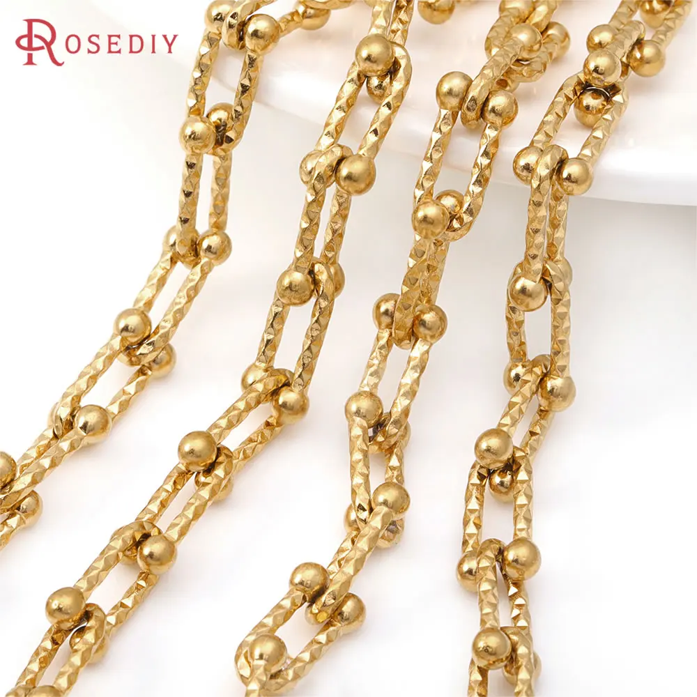 

50CM Gold Color Stainless Steel Horseshoe Chains Necklace Bracelets Jewelry Chains High Quality Diy Accessories Making Materials