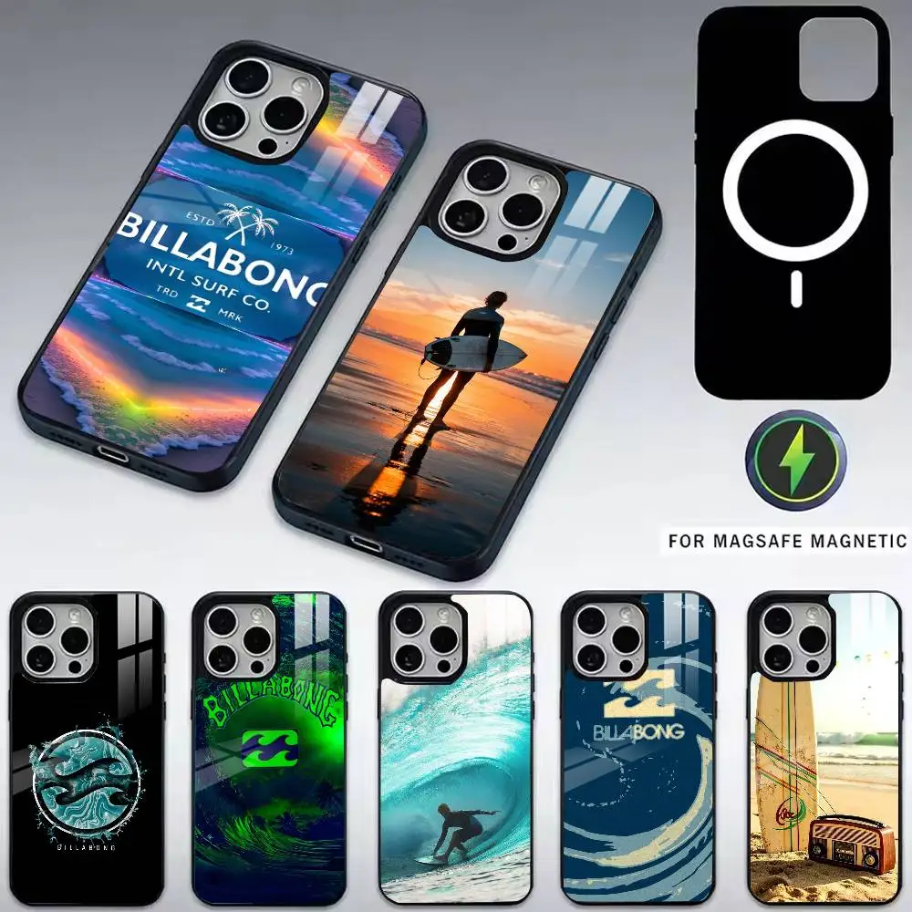 

B-Billabong Fashions Phone Case For iPhone17,16,15,14,13,12,11 Plus,Pro Magnetic with Magsafe Wireless Charging